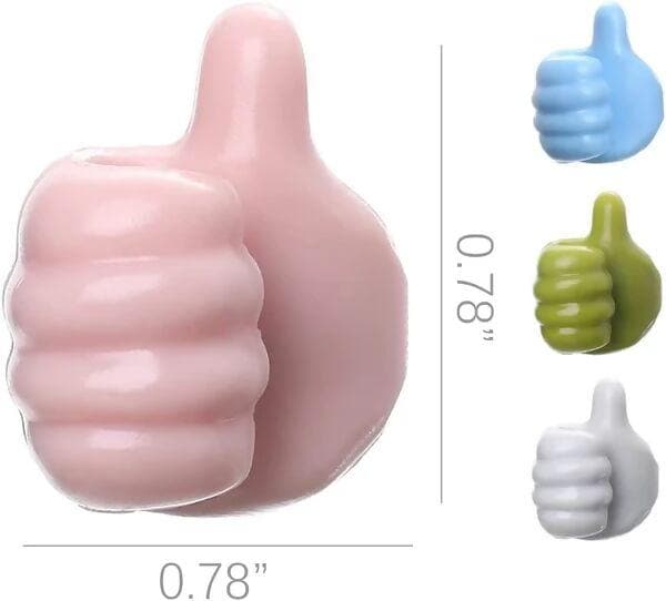 Thumb Shaped wall Adhesive Key Hooks Multifunctional Clip Holder(pack of 4) - HalfPe