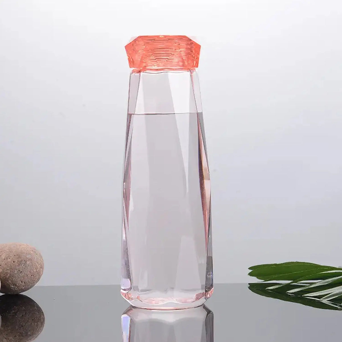 Glass Fridge Water Bottle Plastic Cap With Two Water Glass For Home  Kitchen Use HP DD