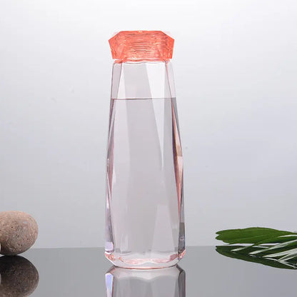 Glass Fridge Water Bottle Plastic Cap With Two Water Glass For Home  Kitchen Use