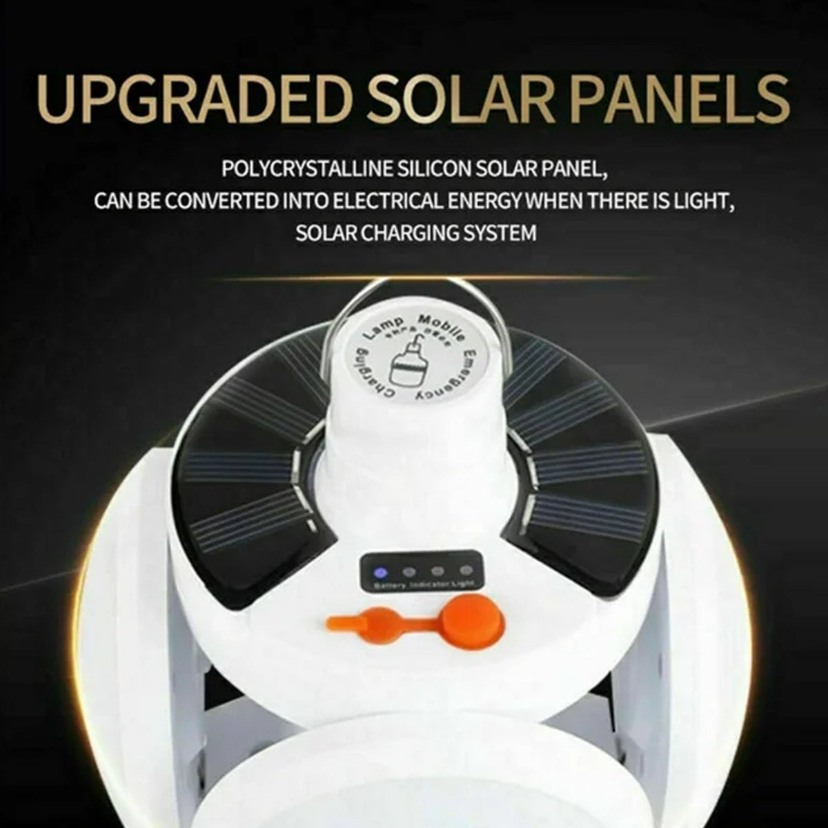 Solar LED Camping Light with USB Recharge, 5 Modes, Foldable & Waterproof HP DD