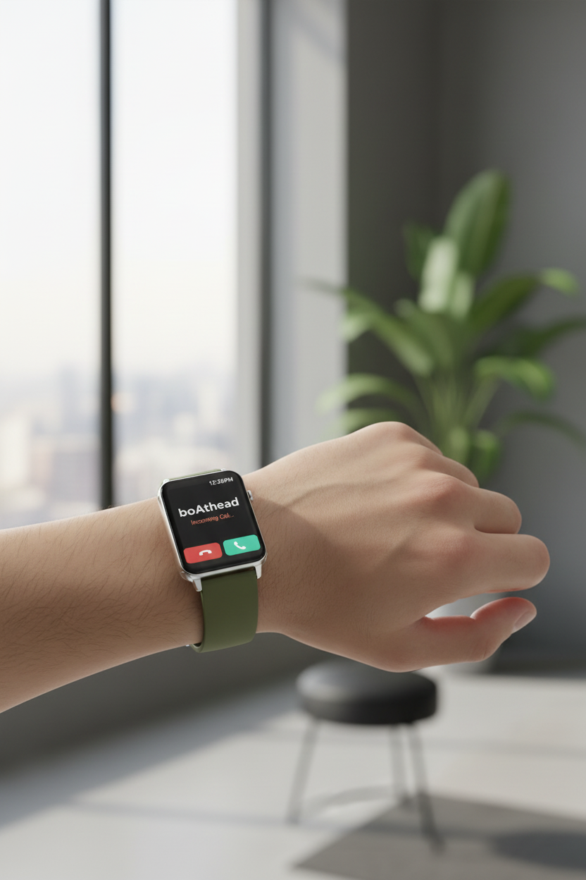 boAt Storm Call w/ 4.29 cm(1.69"), BT Calling Smartwatch (Forest Green Strap) -Free Size Halfpe Deals