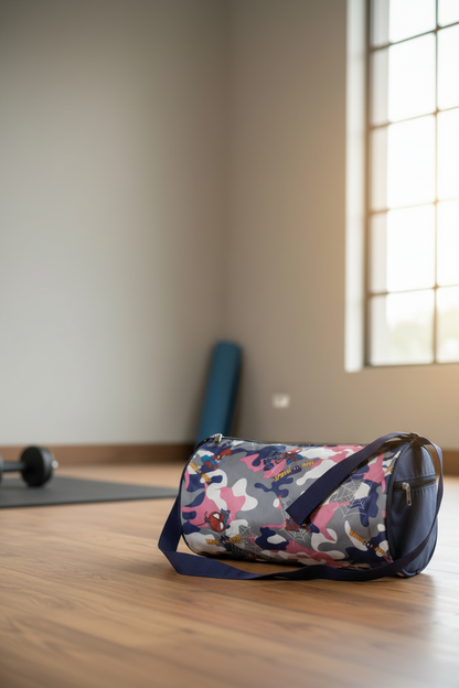 5 L Small Duffle Cum Gym/Sports Bag (Blue Spidy) - Blue SUPER