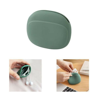 Silicone Earphone Organizer Case Portable Storage for Wired Earbuds, Cables, Coins & Small Accessories (1 Pc)