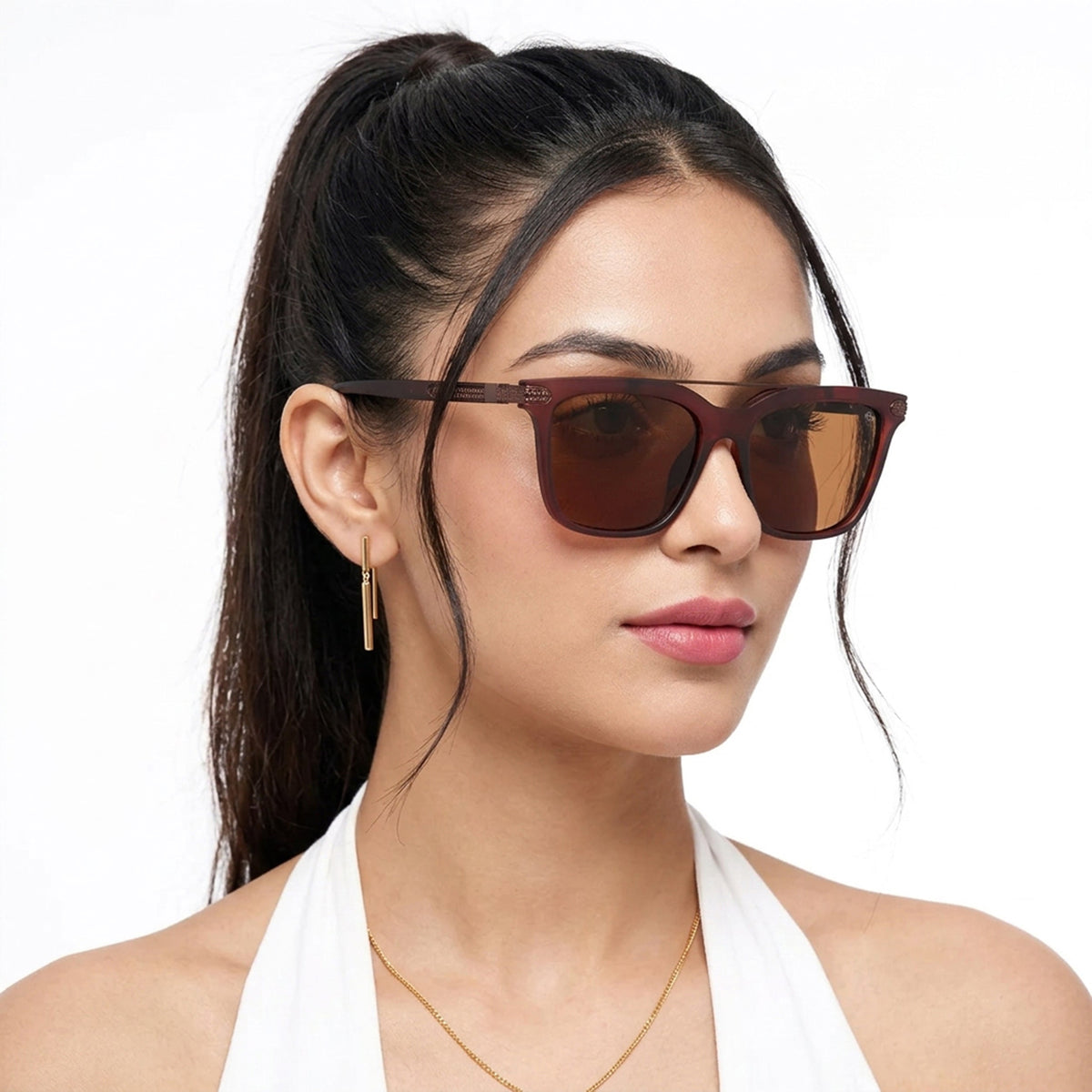 Eyejack Brown Wayfarer Sunglasses for Men and Women - Style 2139 - worn by a male model (image 3)