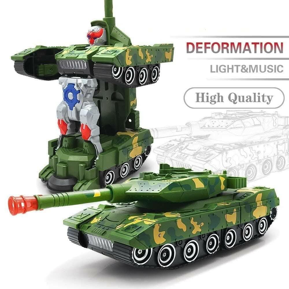 Army Tank Vehicle Robot Toy with Flashing Light - HalfPe
