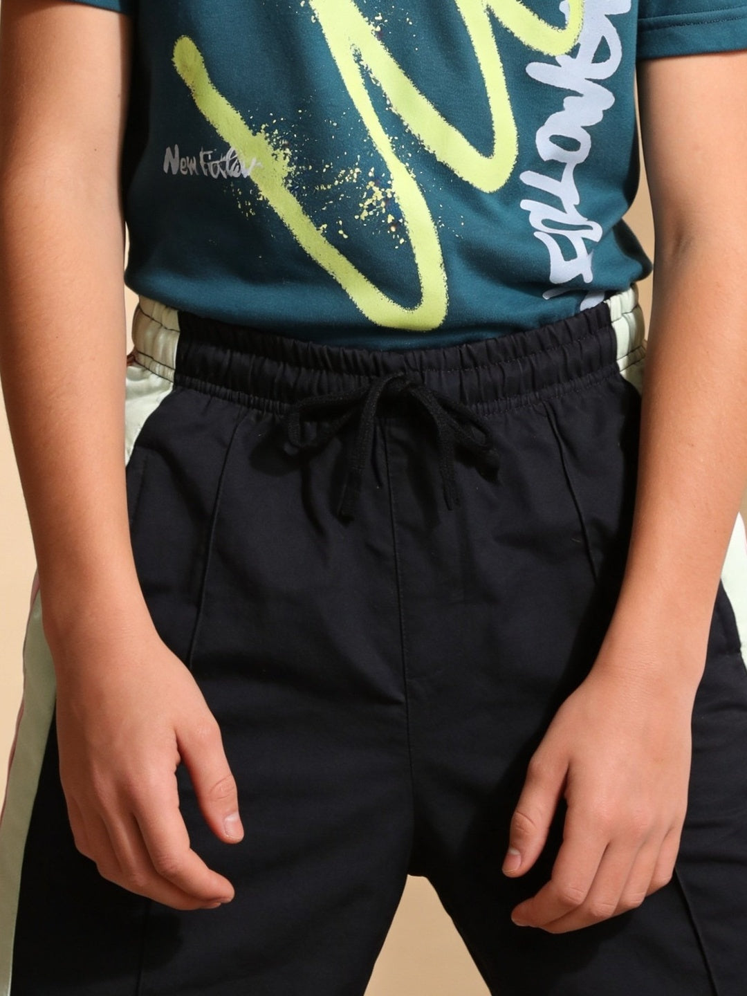 Lil Tomatoes Boys Cotton Looper Trackpant - Black