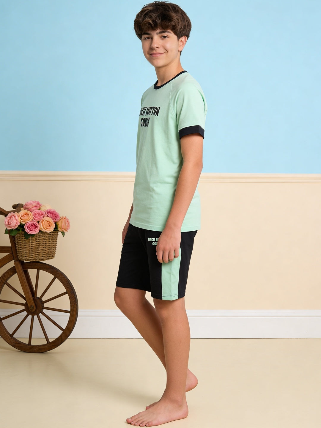 Lil Tomatoes Boys Cotton Night Suits - Light Green