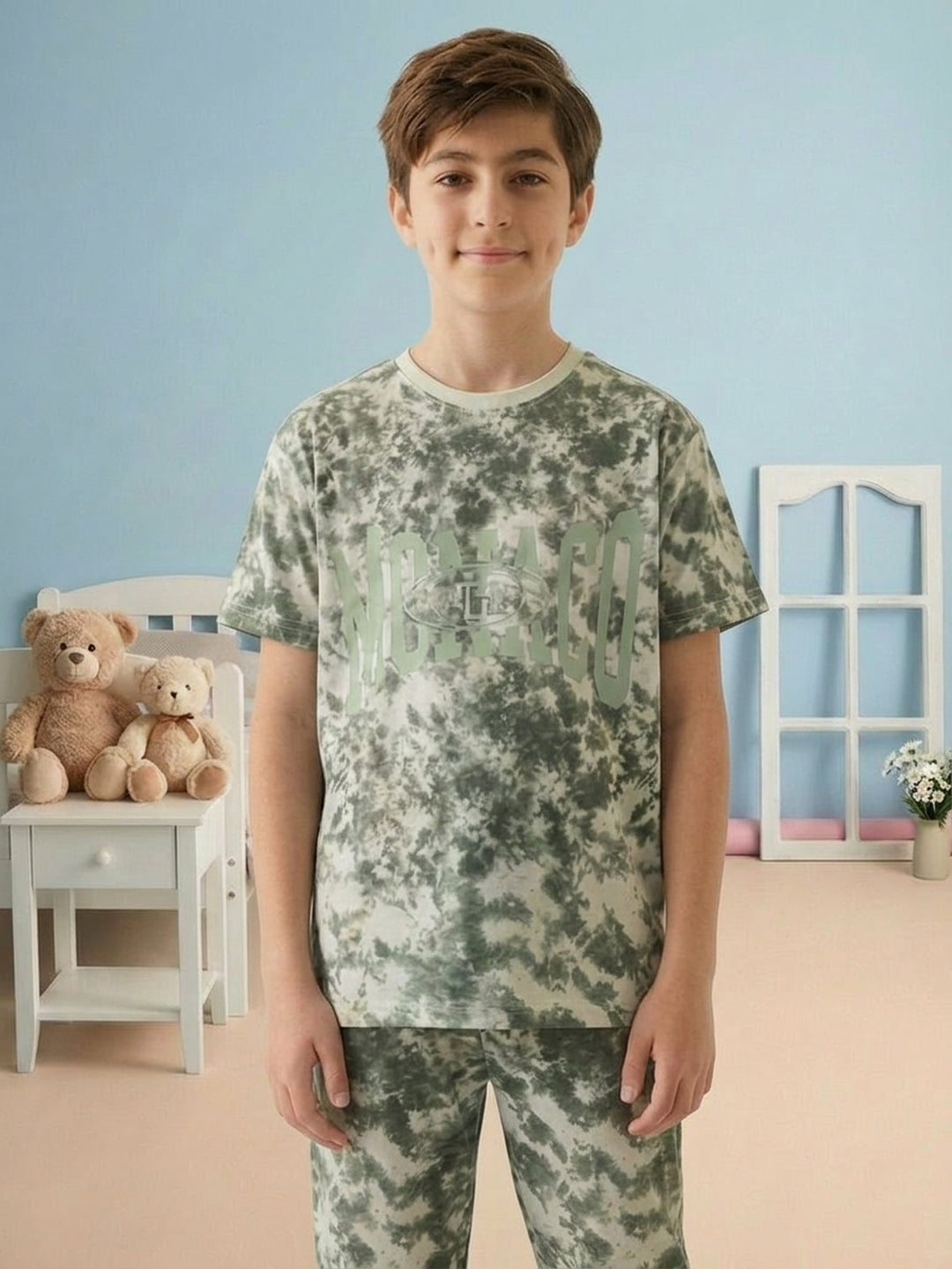 Lil Tomatoes Boys Cotton Night Suits - Oil Green
