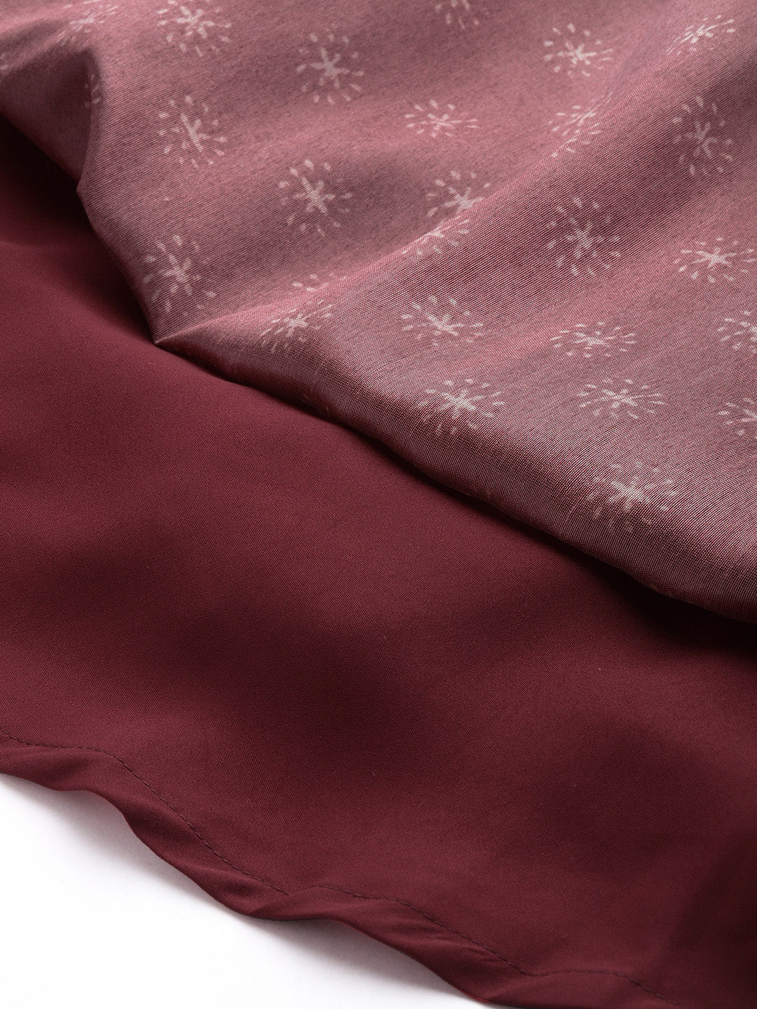 Bollywood Vogue Ready To Wear Maroon Art Silk Printed Tiered Gathered Style Gown - Look Shot
