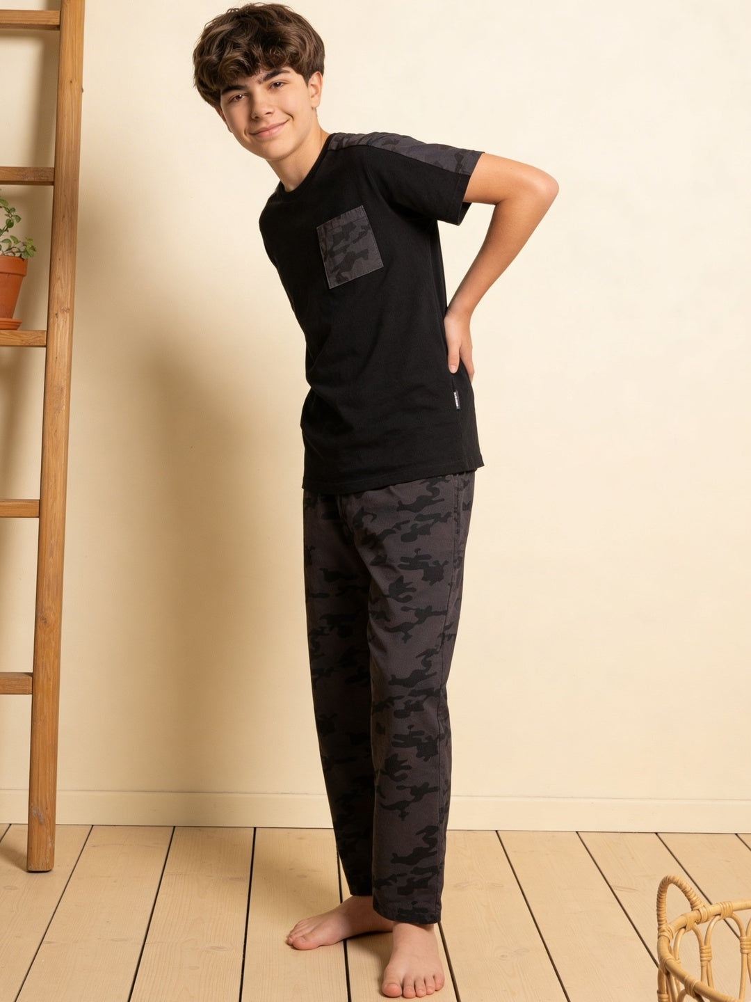 Lil Tomatoes Boys Cotton Night Suits - Charcoal
