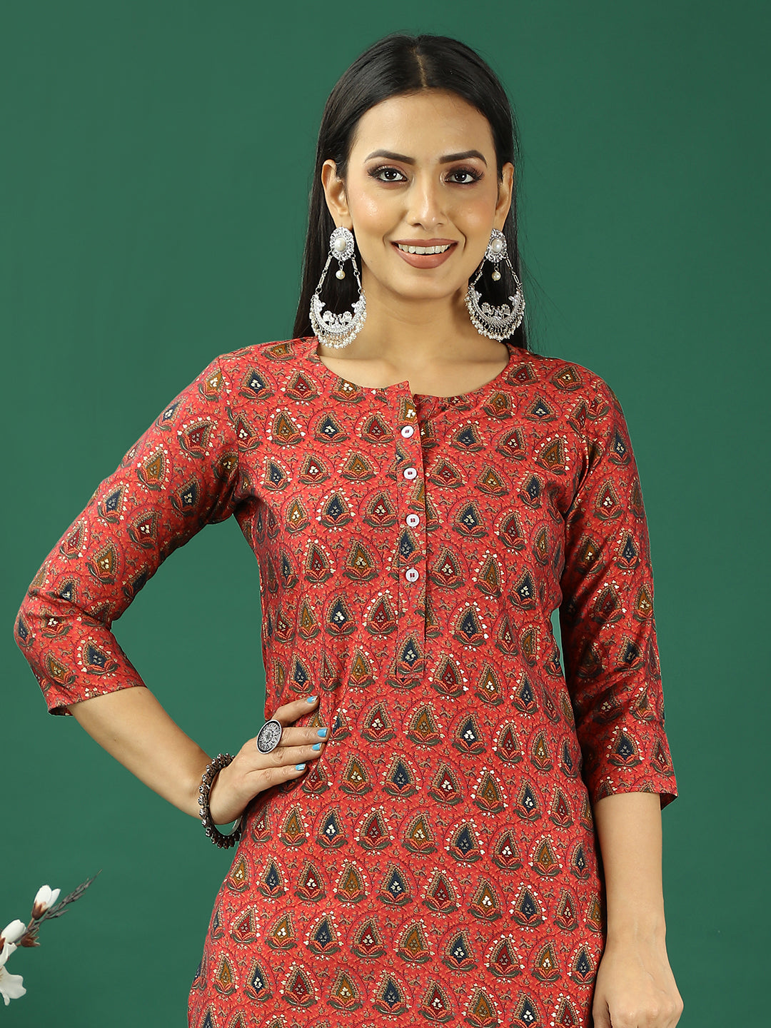 Bollywood Vogue Ready To Wear Pink Chanderi Modal Silk Kurta Set - Additional View 1