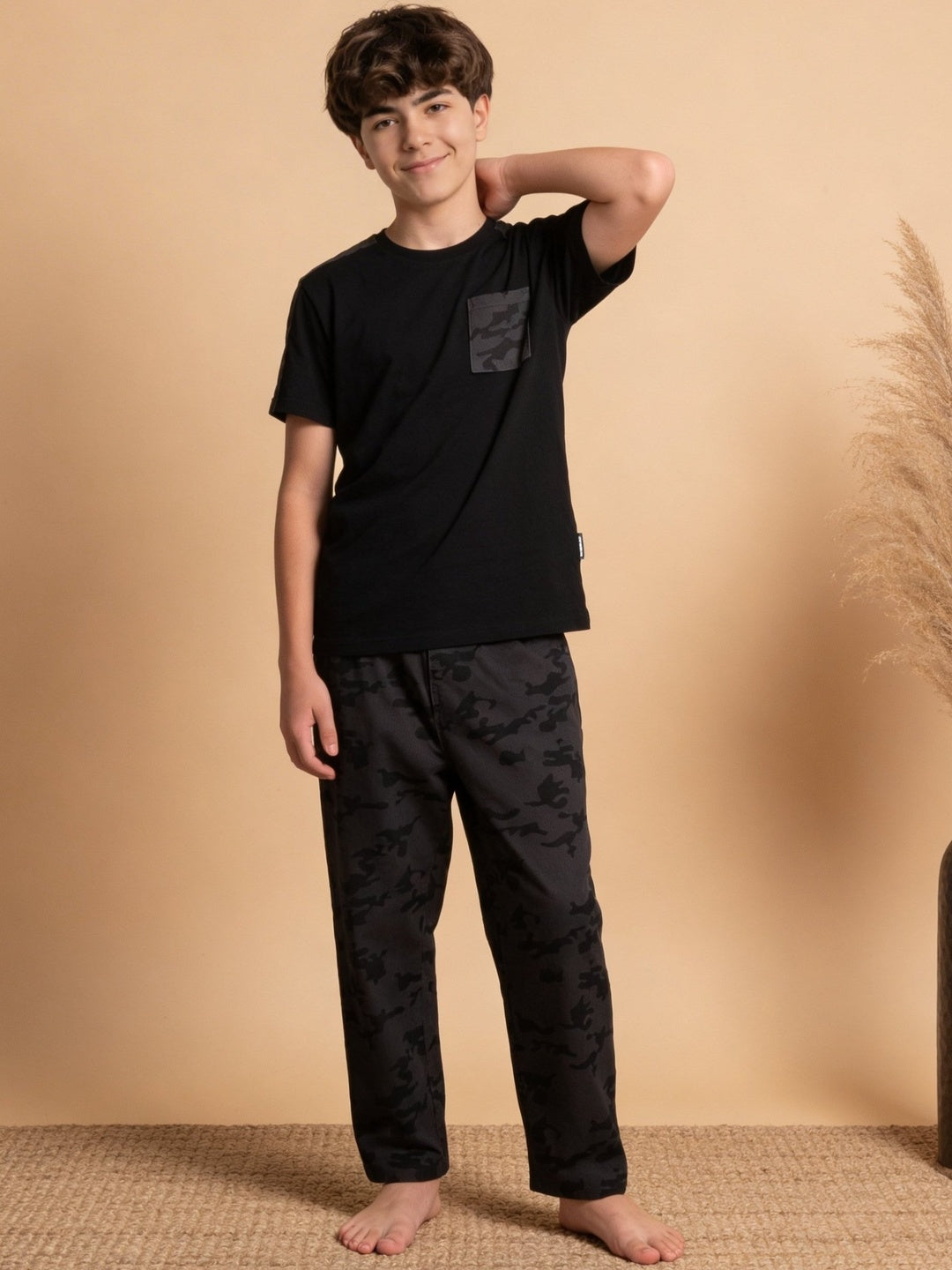 Lil Tomatoes Boys Cotton Night Suits - Charcoal