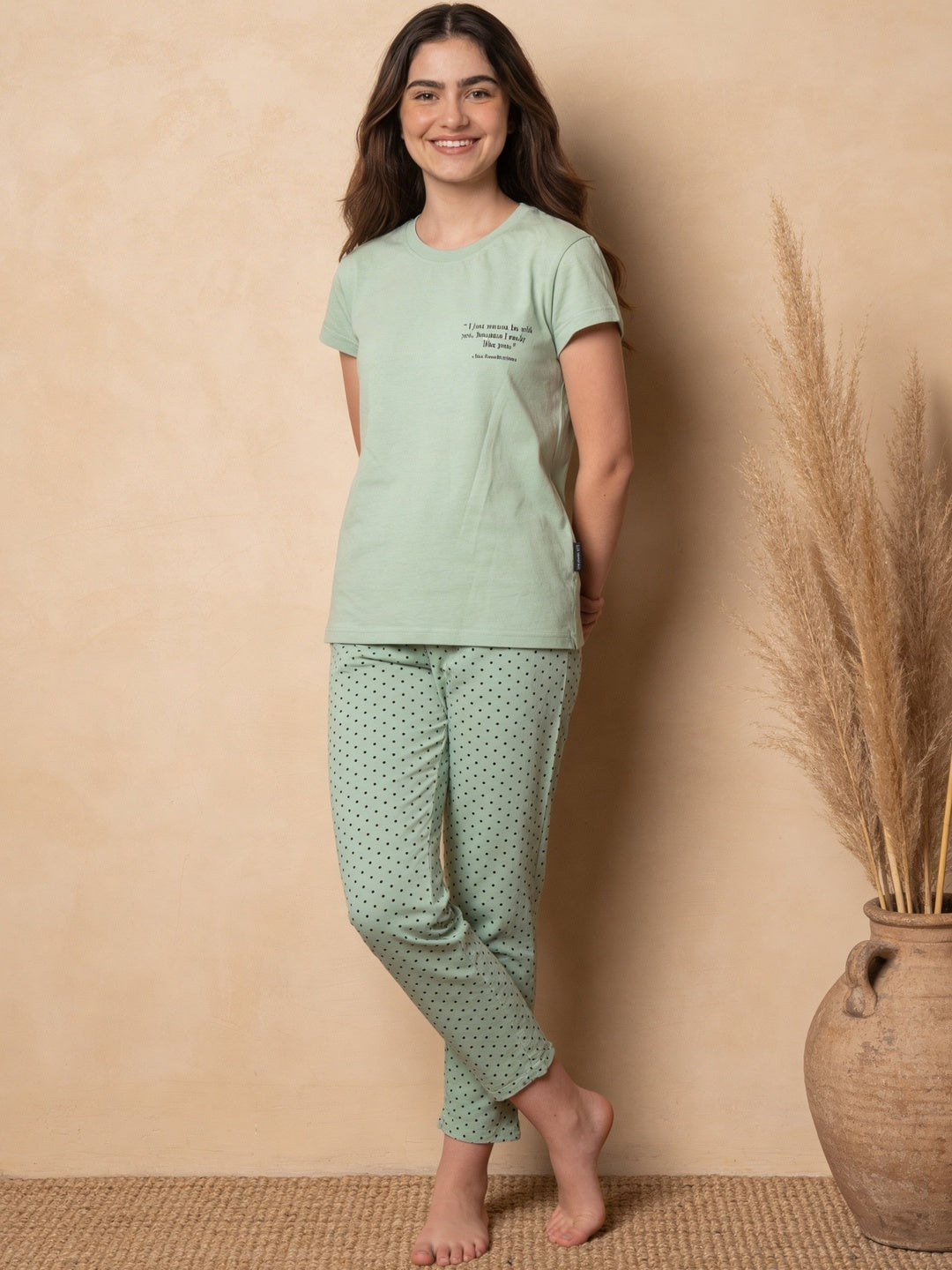 Lil Tomatoes Girls Cotton Night Suits - Light Green