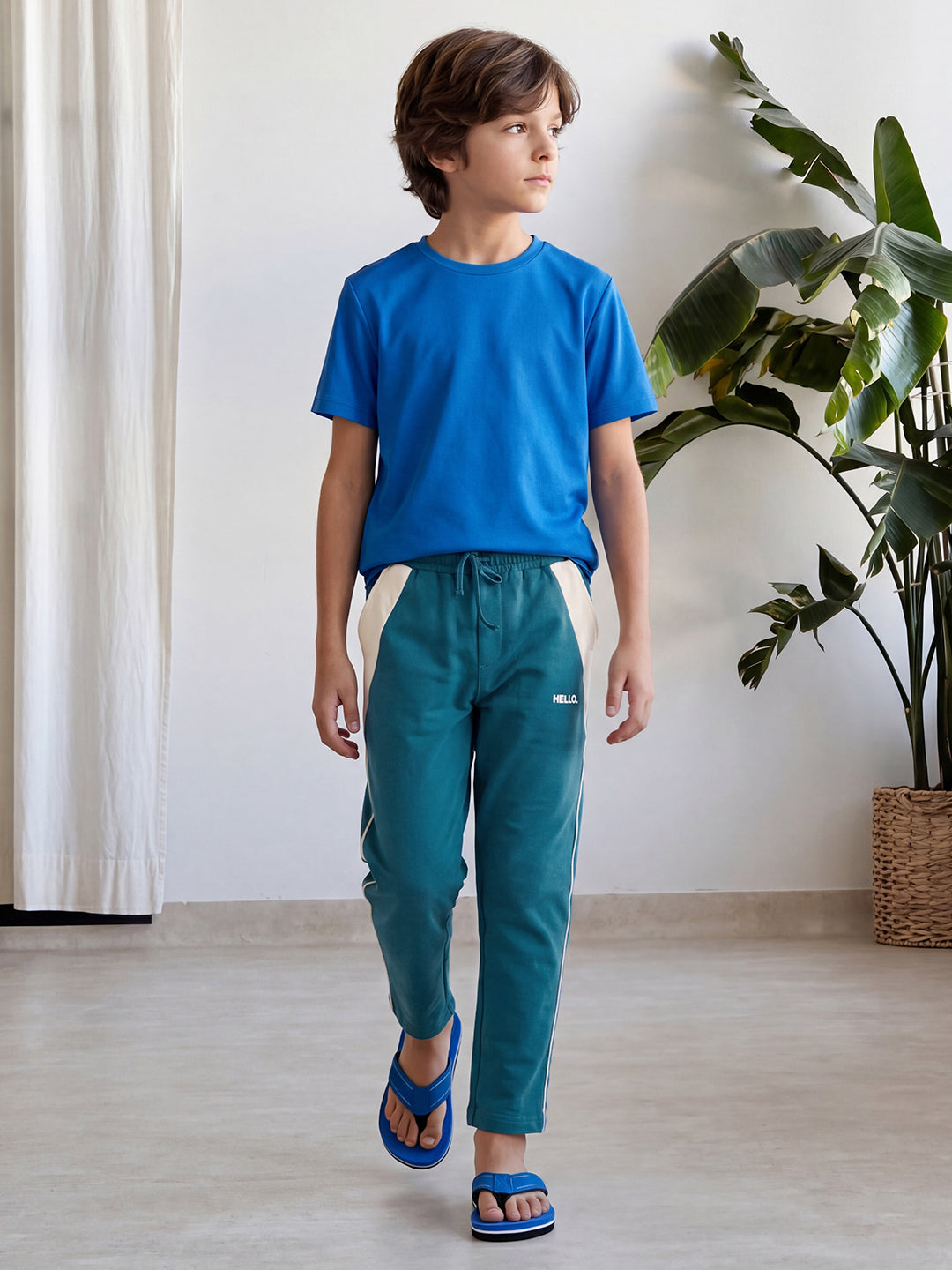 Lil Tomatoes Boys Cotton Looper Trackpant - Teal