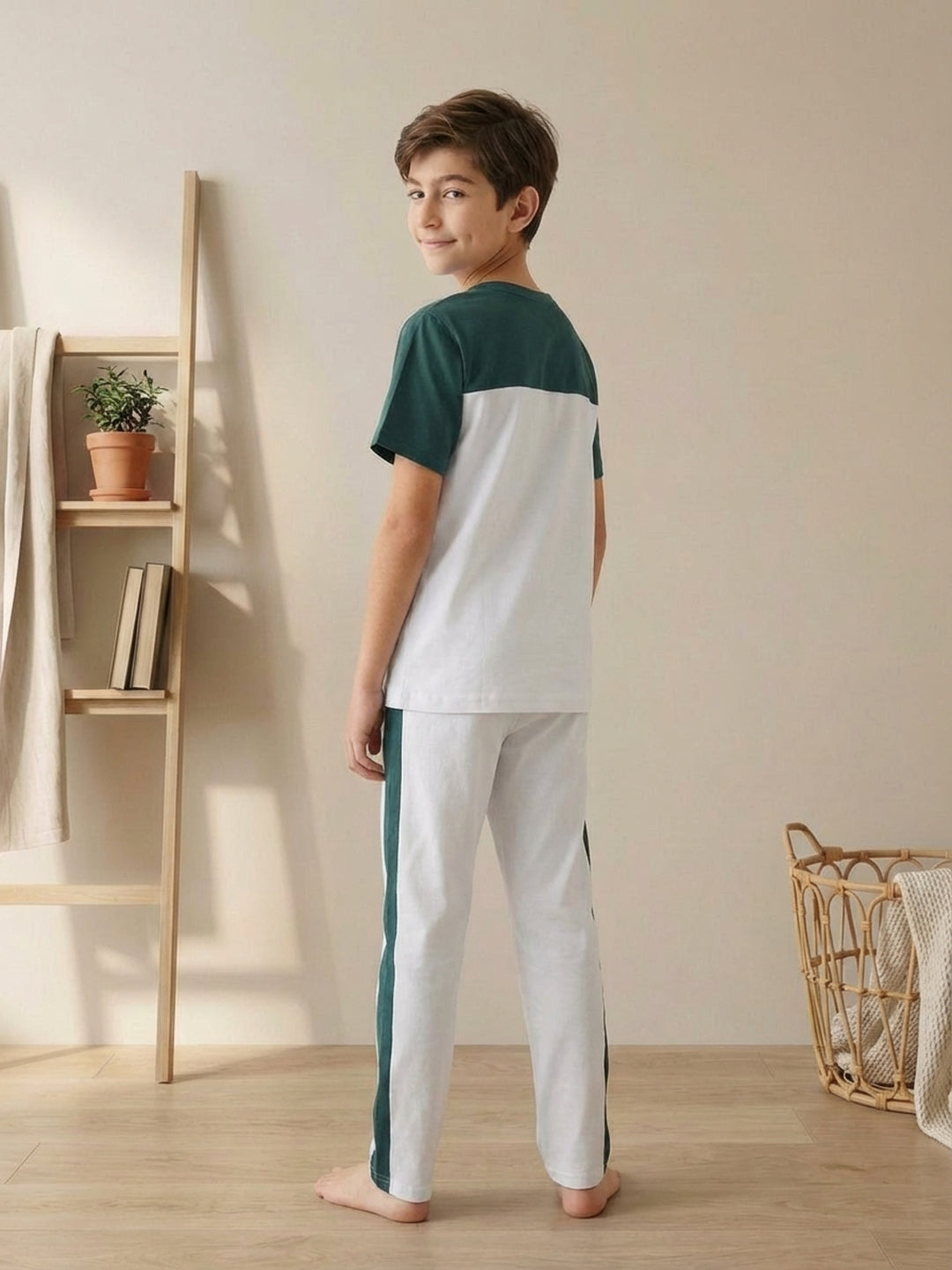 Lil Tomatoes Boys Cotton Night Suits - Bottle Green