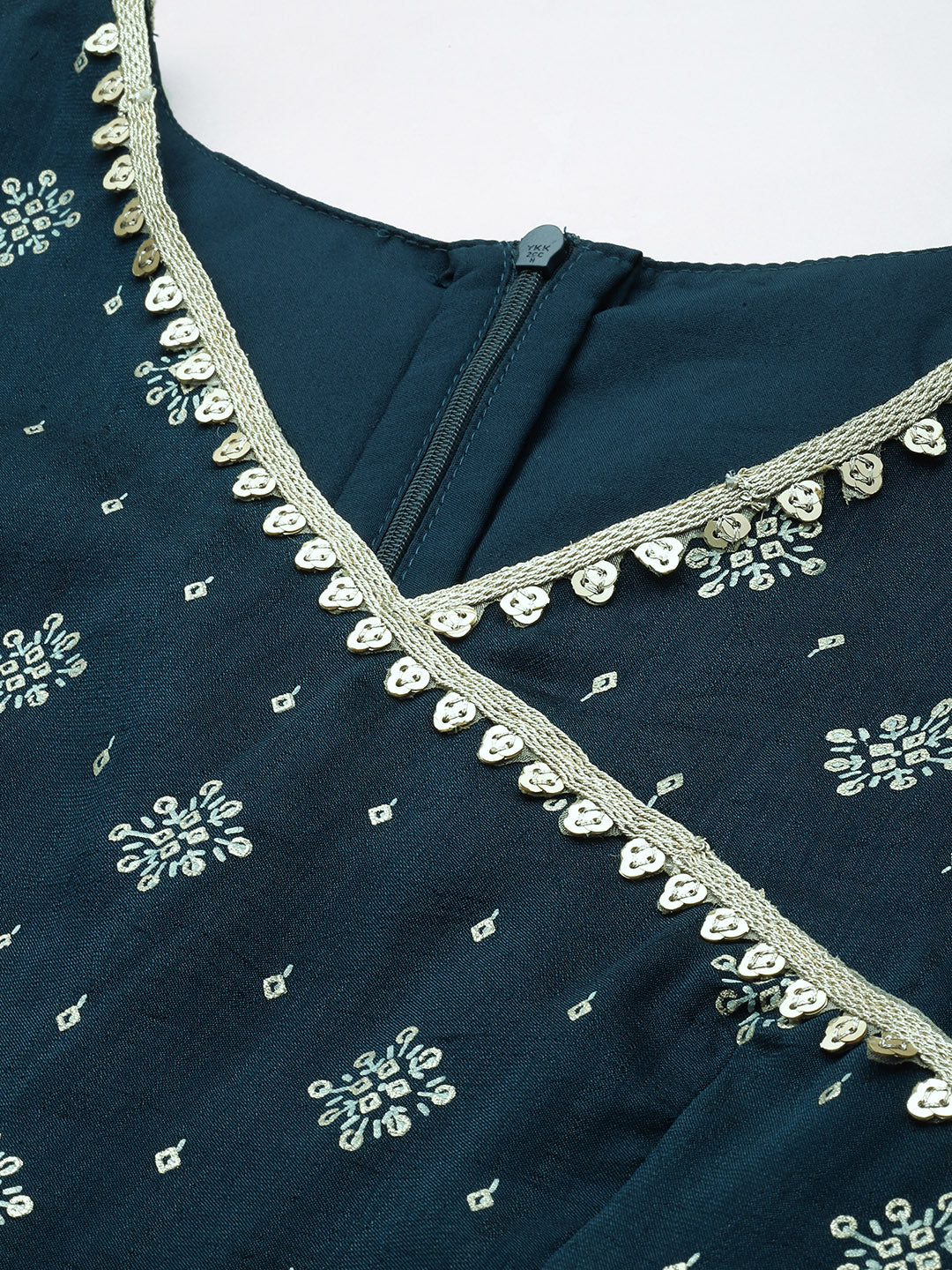 Bollywood Vogue Ready To Wear Blue Art Silk Layered Gharara Suit - Detail View