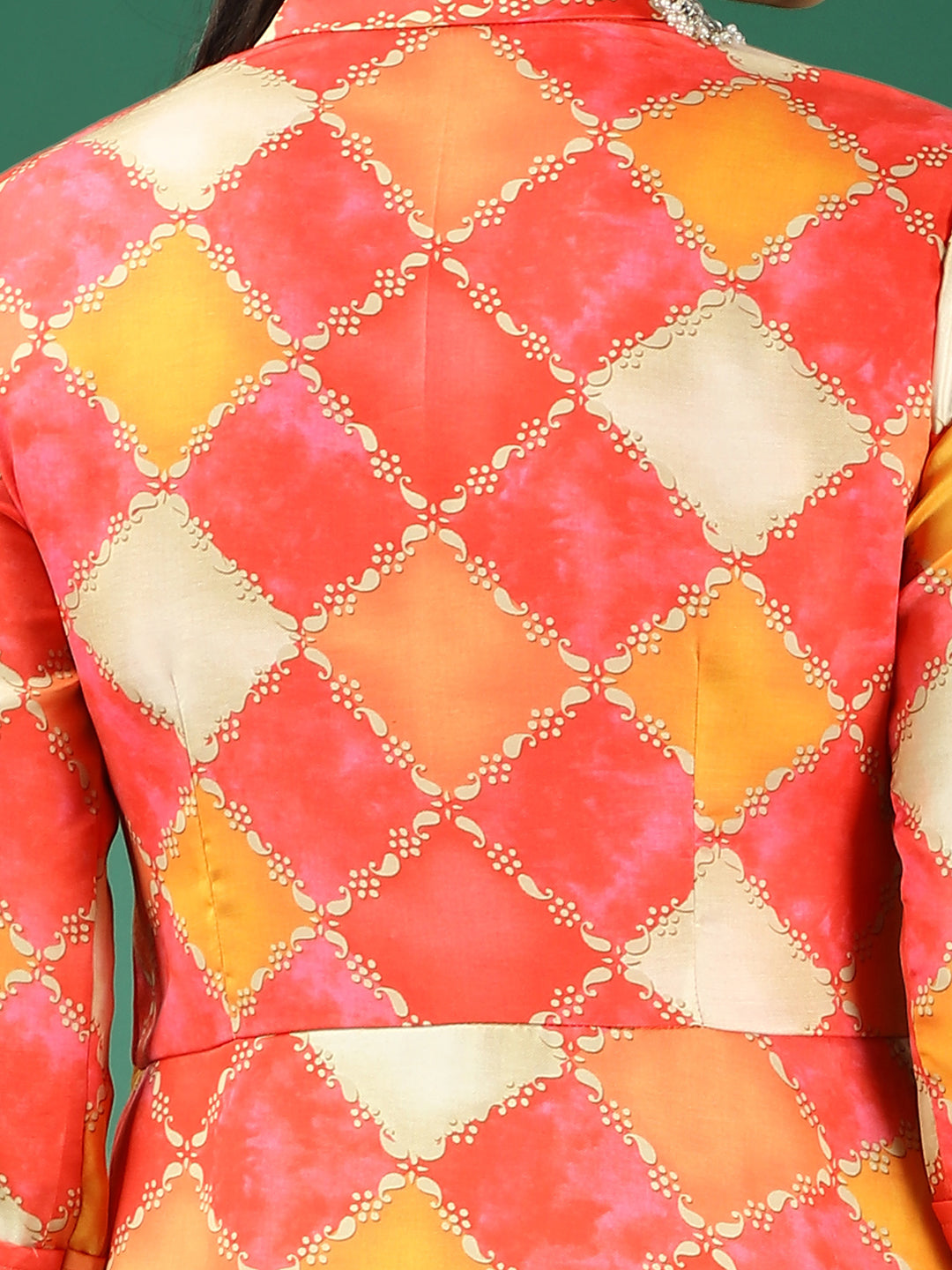 Bollywood Vogue Ready To Wear Multicolour Cotton Printed Shawl Collar Kurta Set - Look Shot