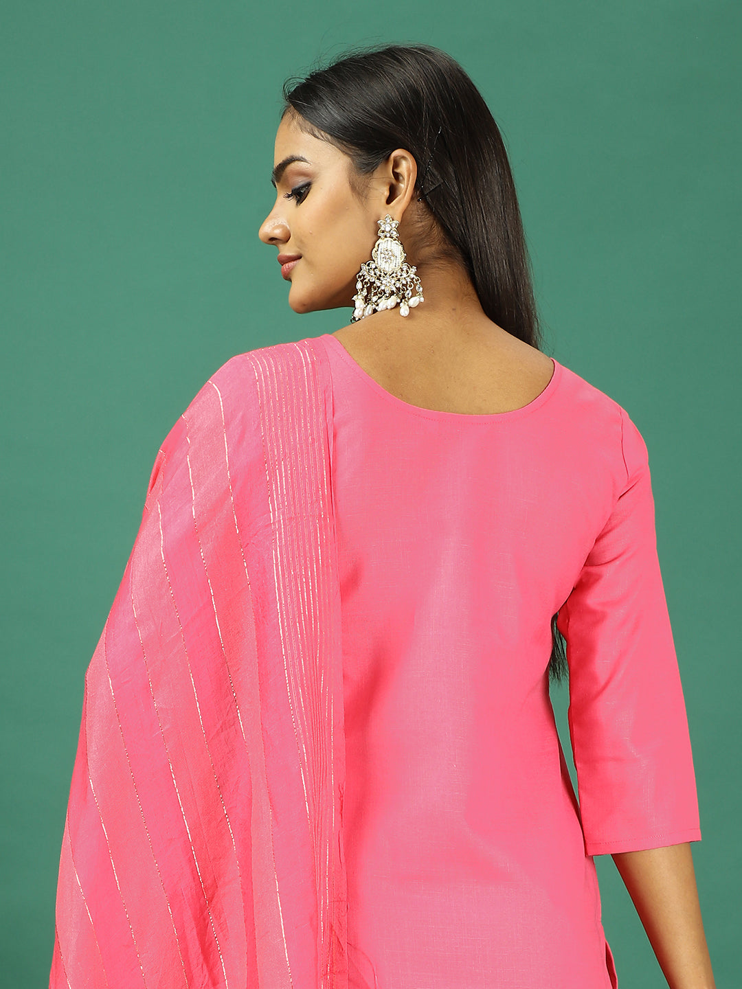 Bollywood Vogue Ready To Wear Peach Rayon Embroidered Palazzo Suit - Look Shot
