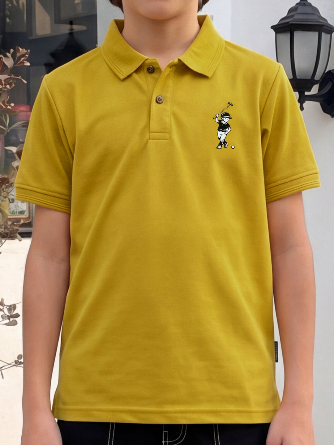 Lil Tomatoes Boys Sports Polo T-Shirt - Mustard