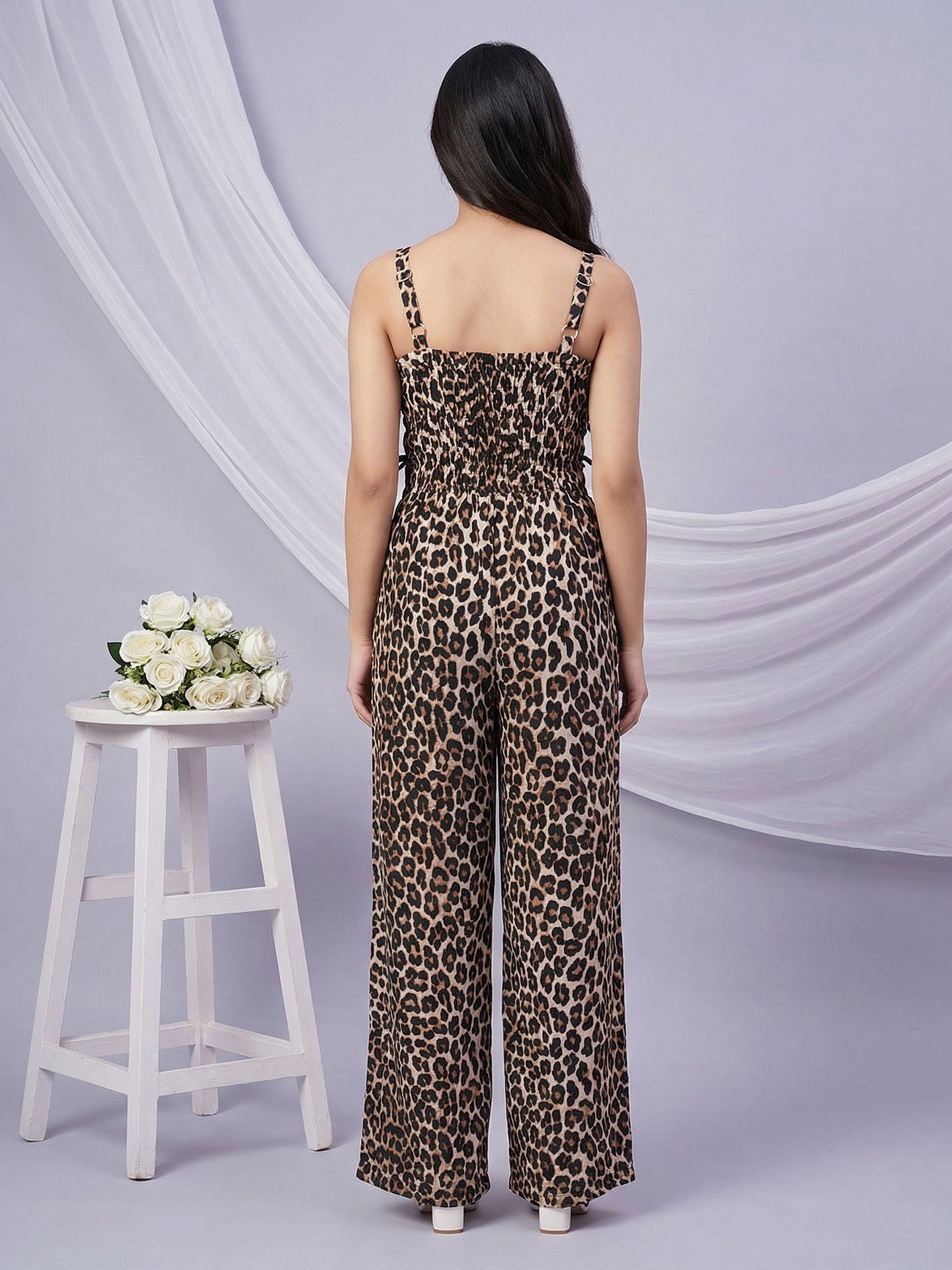 Lil Tomatoes Girls Cotton Jumpsuits - Brown