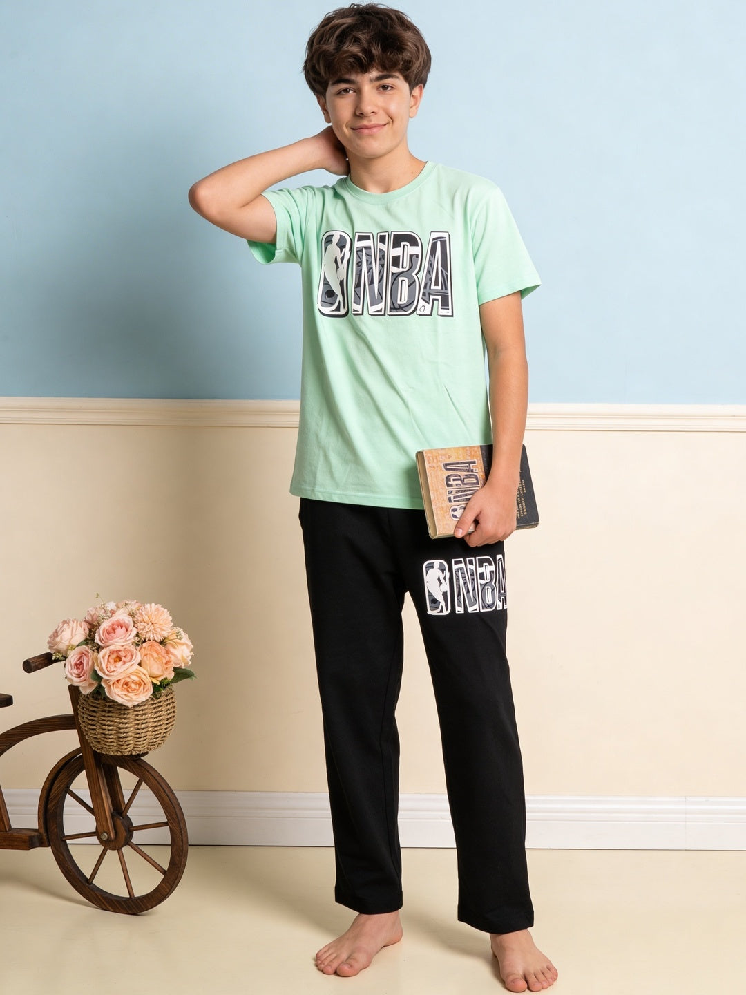 Lil Tomatoes Boys Cotton Night Suits - Light Green