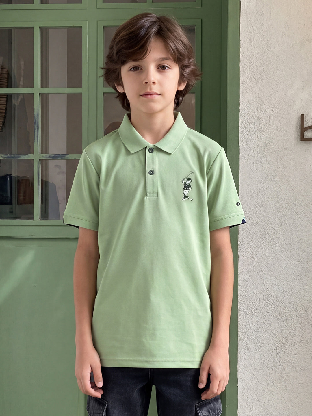 Lil Tomatoes Boys Sports Polo T-Shirt - Pista Green