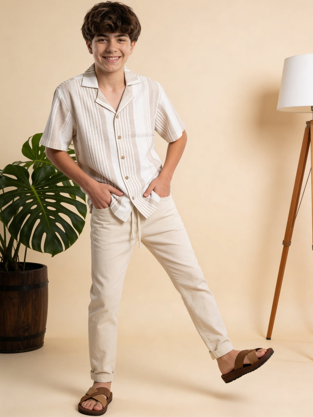 Lil Tomatoes Boys Cotton Shirt - Cream