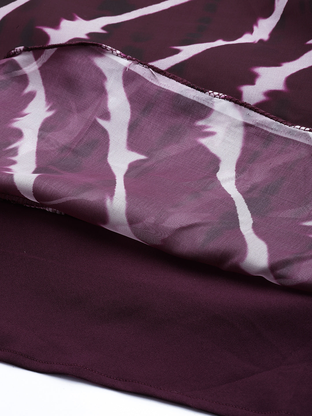 Bollywood Vogue Ready To Wear Wine Digital Printed Organza Dress - Look Shot