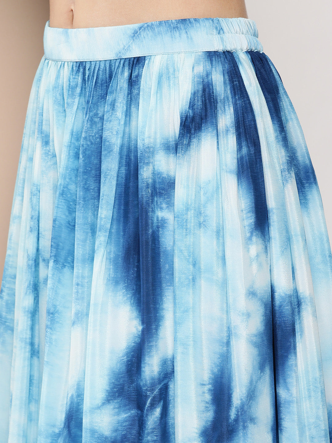 Bollywood Vogue Ready To Wear Multicolored Tie Dye Chinon Lehenga Set - Look Shot