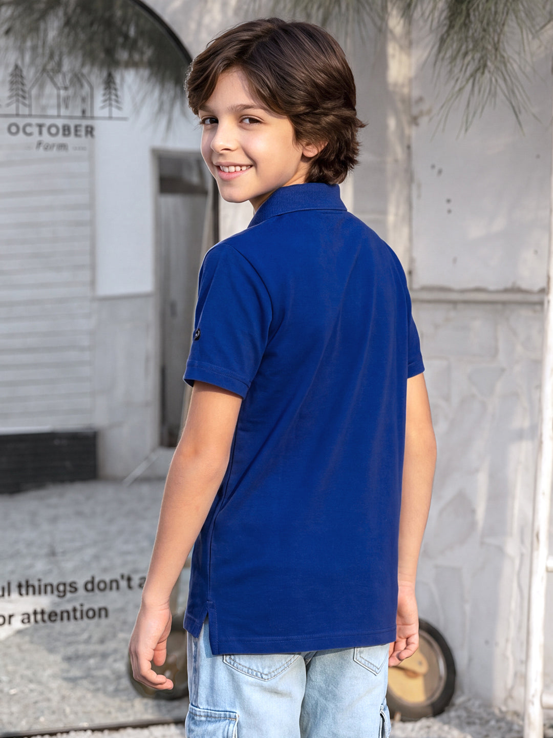 Lil Tomatoes Boys Sports Polo T-Shirt - Blue
