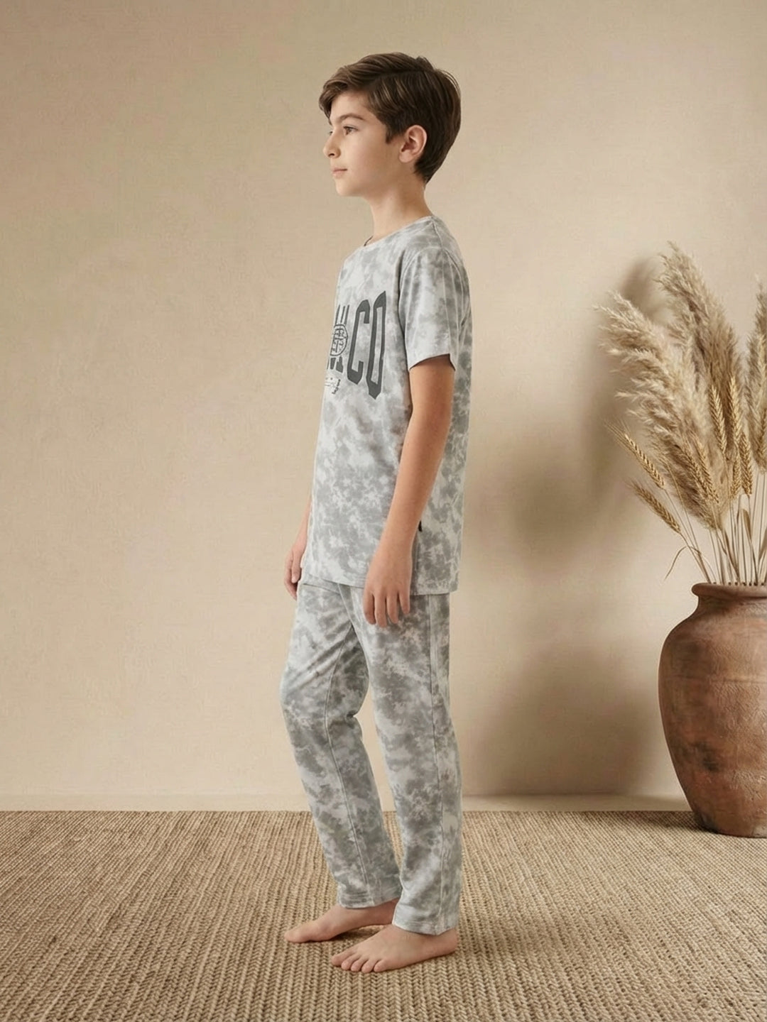 Lil Tomatoes Boys Cotton Night Suits - Charcoal