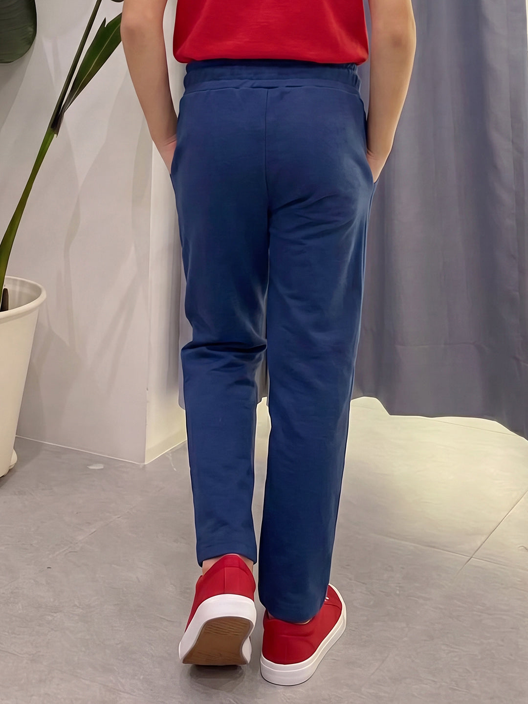 Lil Tomatoes Boys Cotton Looper Trackpant - Blue