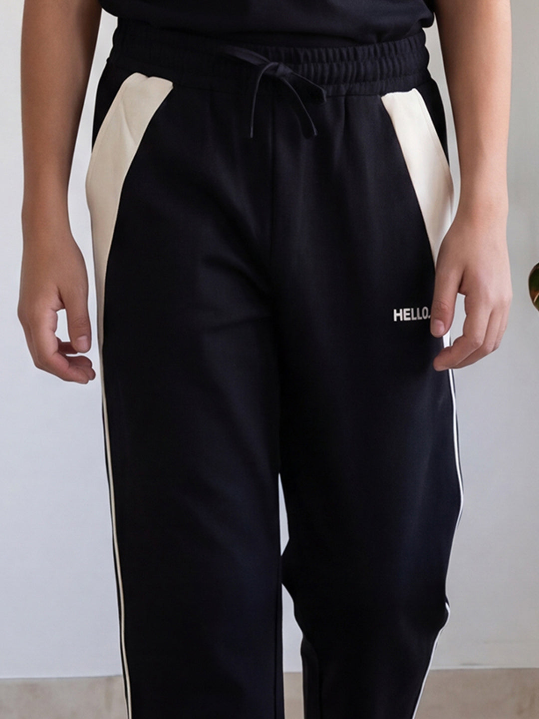 Lil Tomatoes Boys Cotton Looper Trackpant - Black
