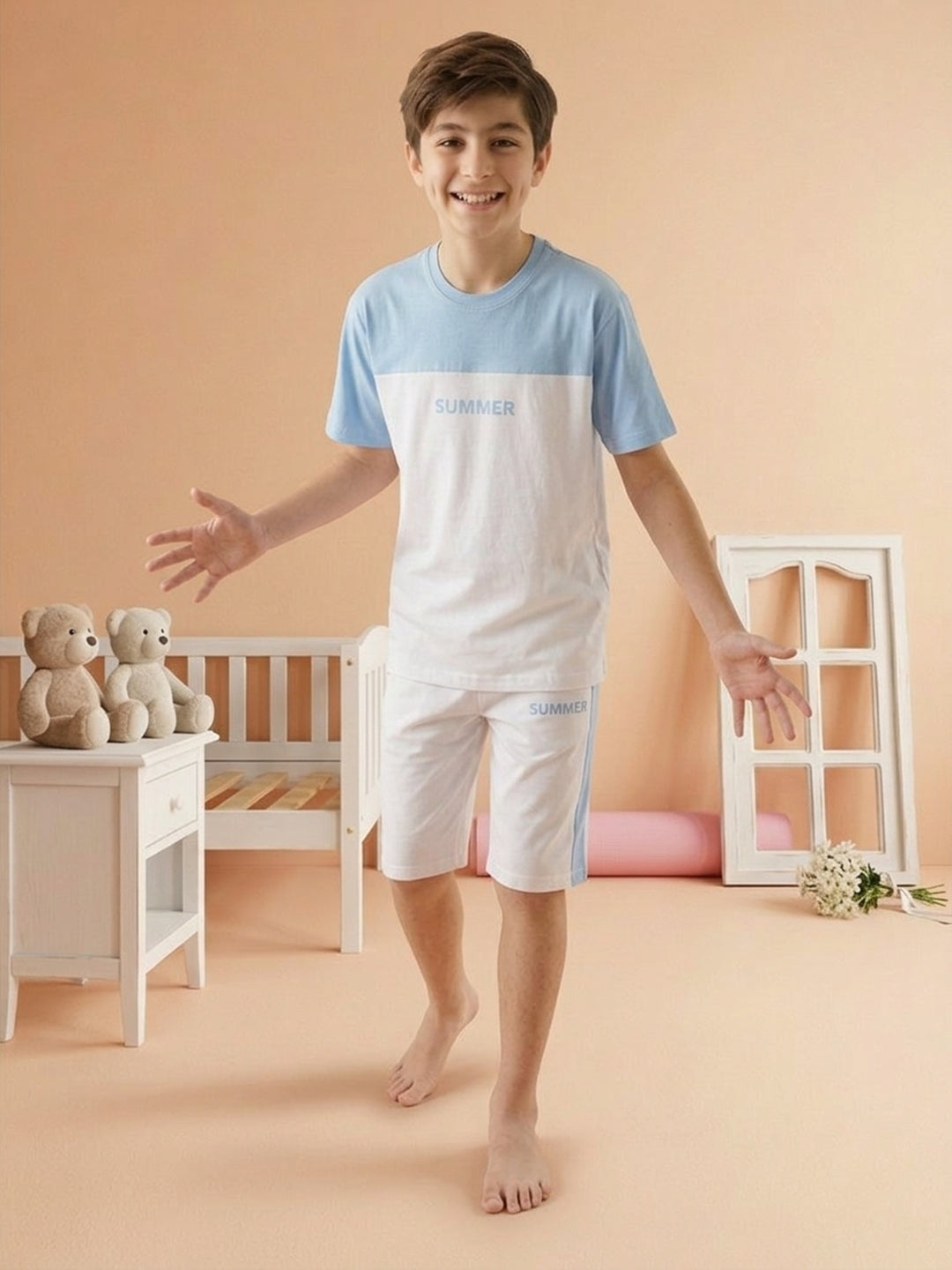 Lil Tomatoes Boys Cotton Night Suits - Ocean Blue