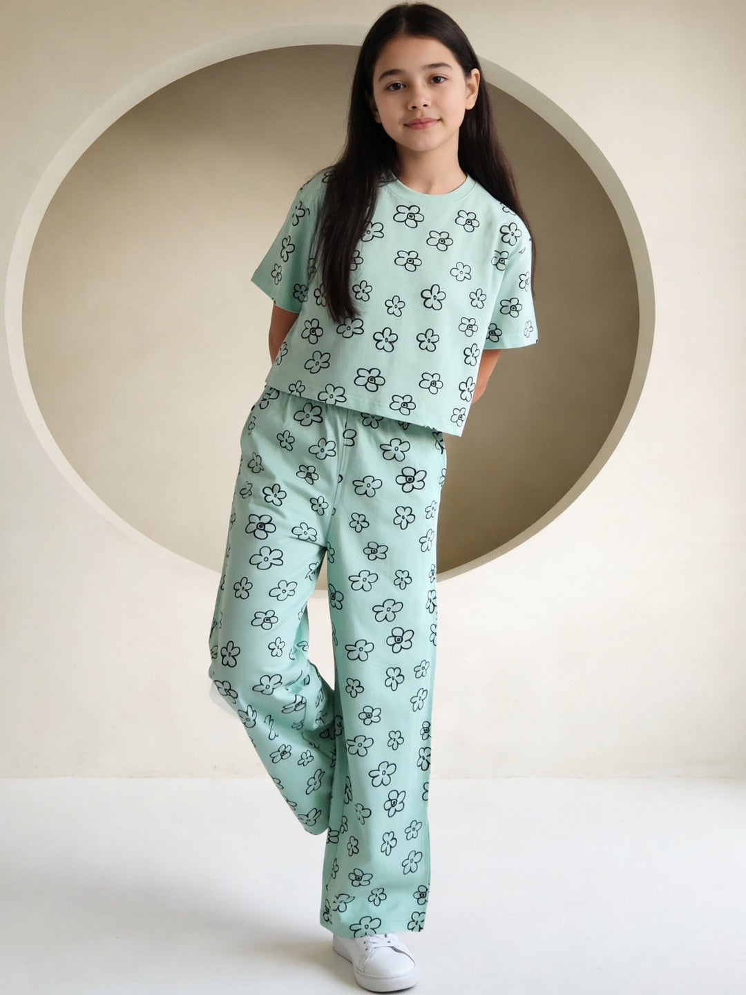 Lil Tomatoes Girls Cotton Night Suits - Light Green