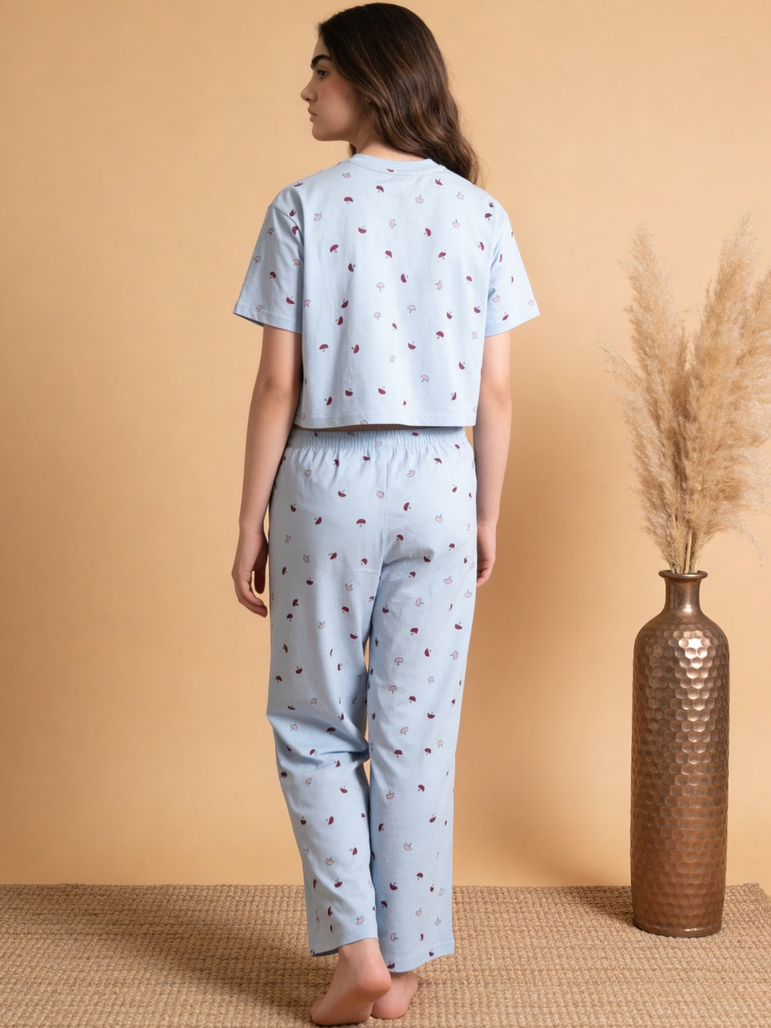 Lil Tomatoes Girls Cotton Night Suits - Powder Blue