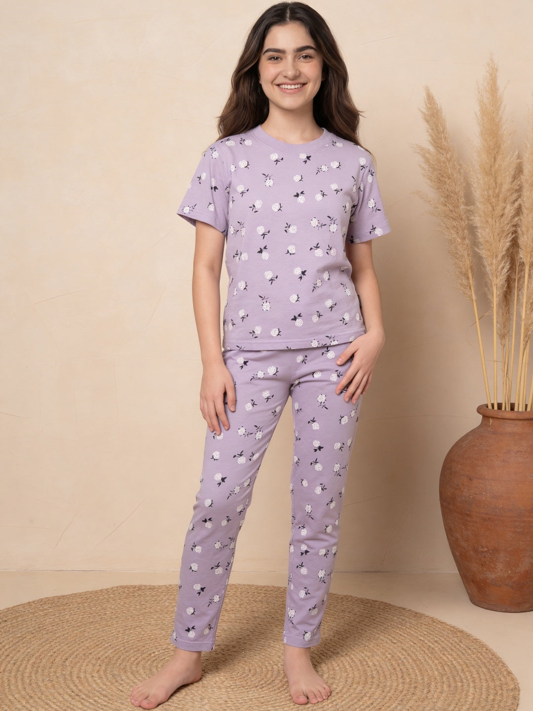 Lil Tomatoes Girls Cotton Night Suits - Purple