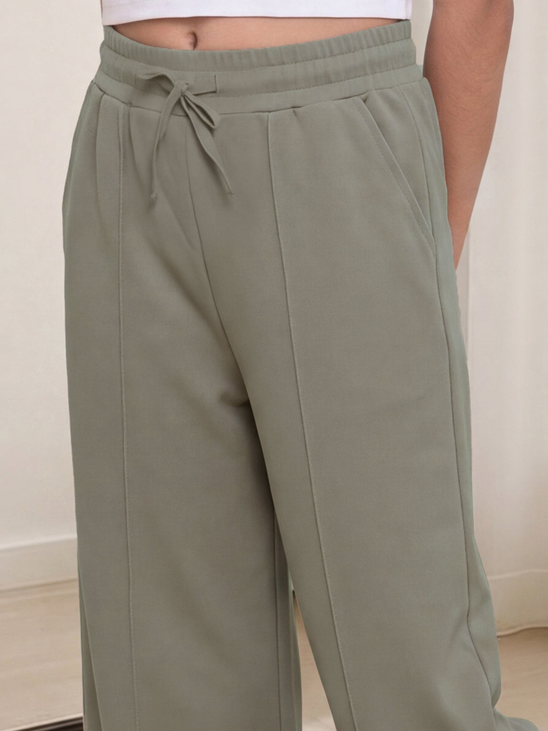 Lil Tomatoes Girls Cotton Looper Trackpant - Silver