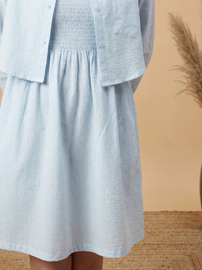 Lil Tomatoes Girls Cotton Dress - Blue