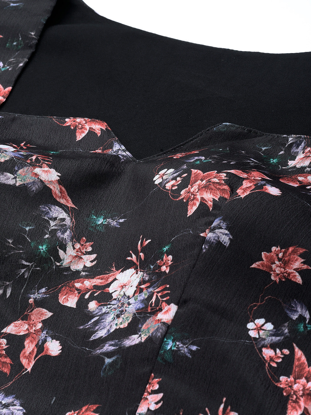 Bollywood Vogue Ready To Wear Black Chinon Digital Printed Gown - Additional View 1