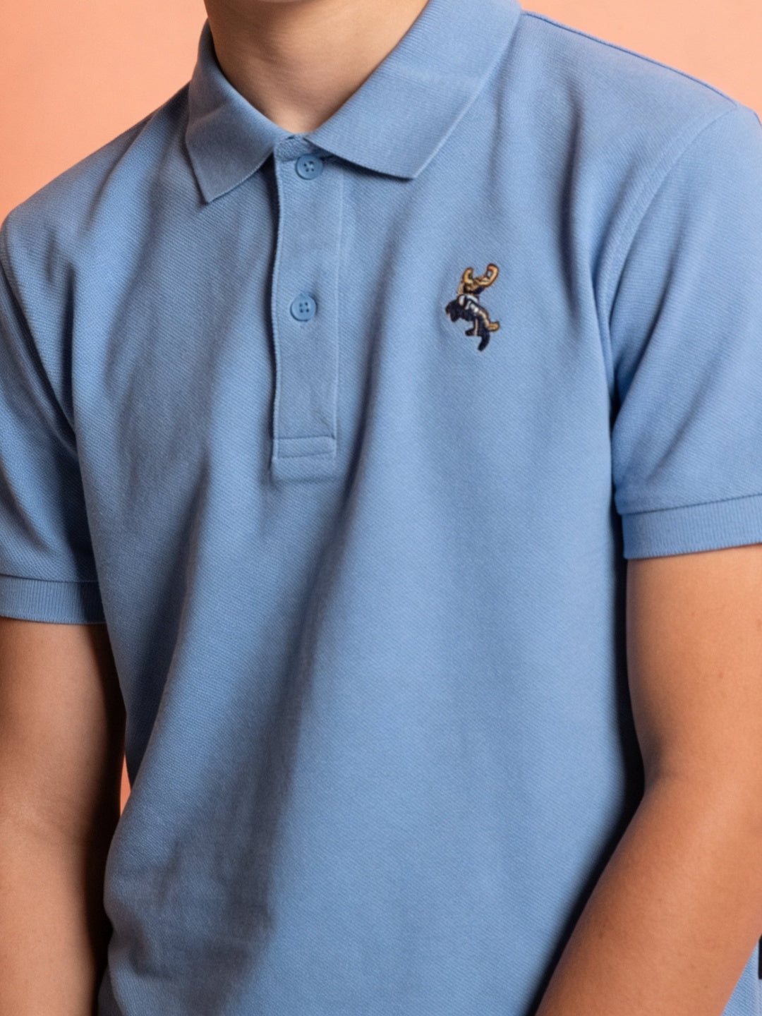 Lil Tomatoes Boys Cotton Pique Polo T-Shirt - Ocean Blue