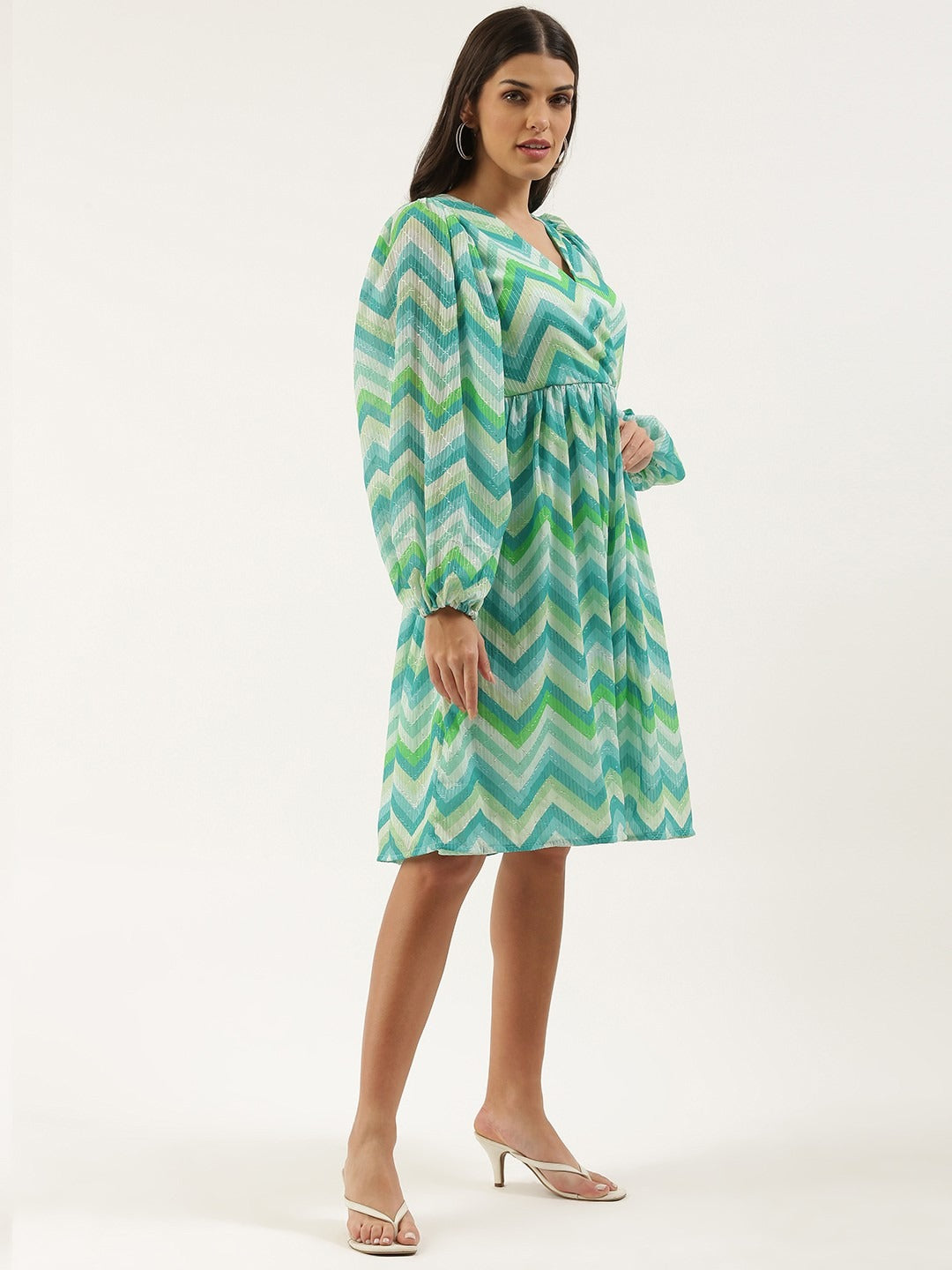 Bollywood Vogue Ready To Wear Multicolored Chinon Printed N Embroidered Maxi dress - Additional View 1