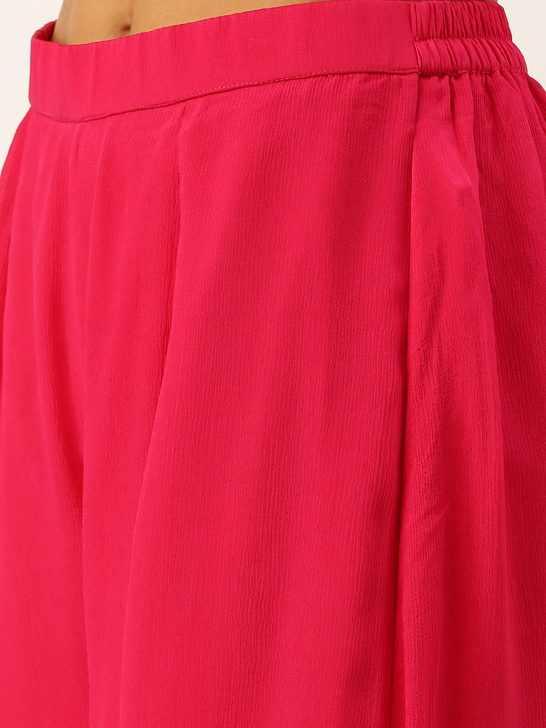 Bollywood Vogue Ready To Wear Pink Embroidered Chinon Palazzo Suit Set - Additional View 1