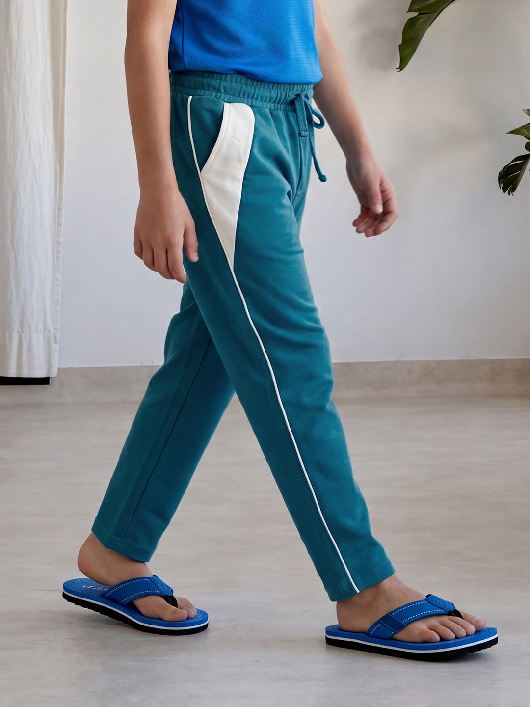 Lil Tomatoes Boys Cotton Looper Trackpant - Teal