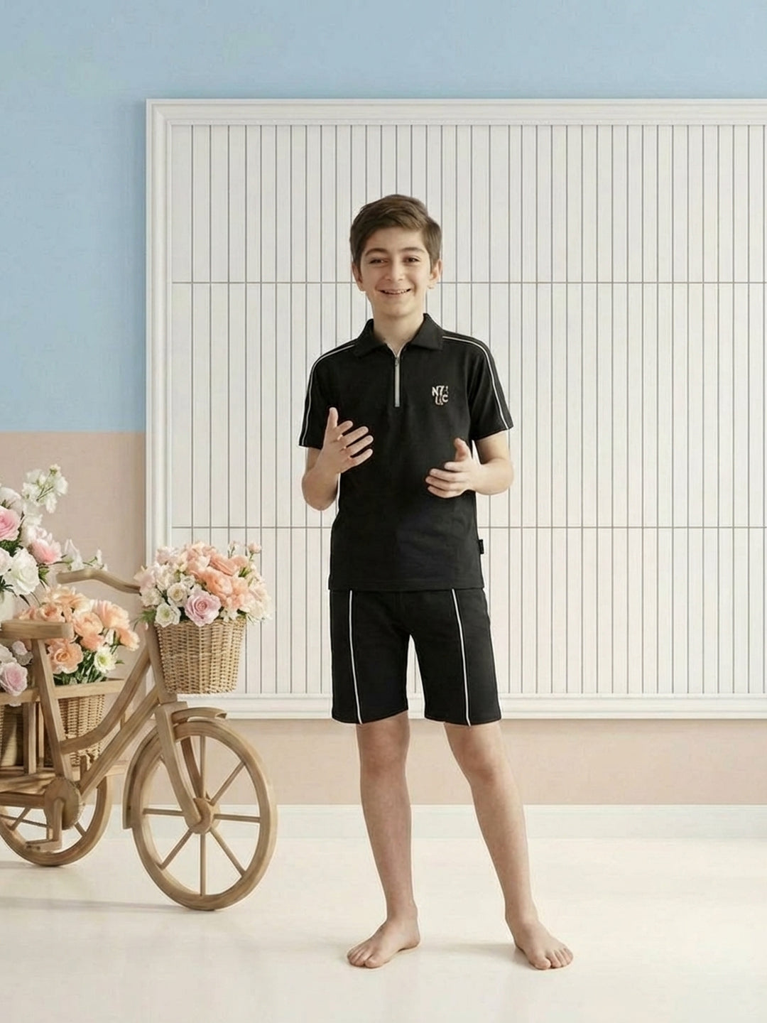 Lil Tomatoes Boys Cotton Night Suits - Black