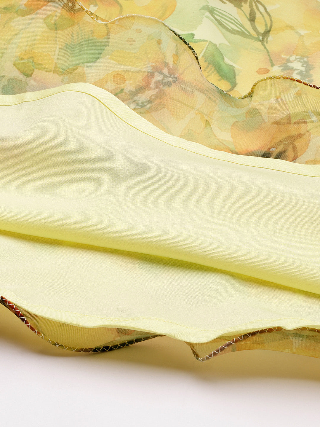 Bollywood Vogue Ready To Wear Yellow Organza Mini Dress - Look Shot