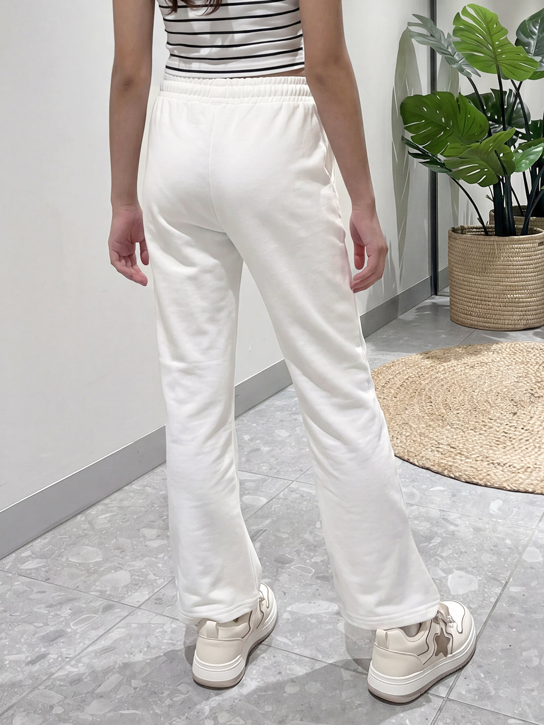 Lil Tomatoes Girls Cotton Looper Trackpant - White