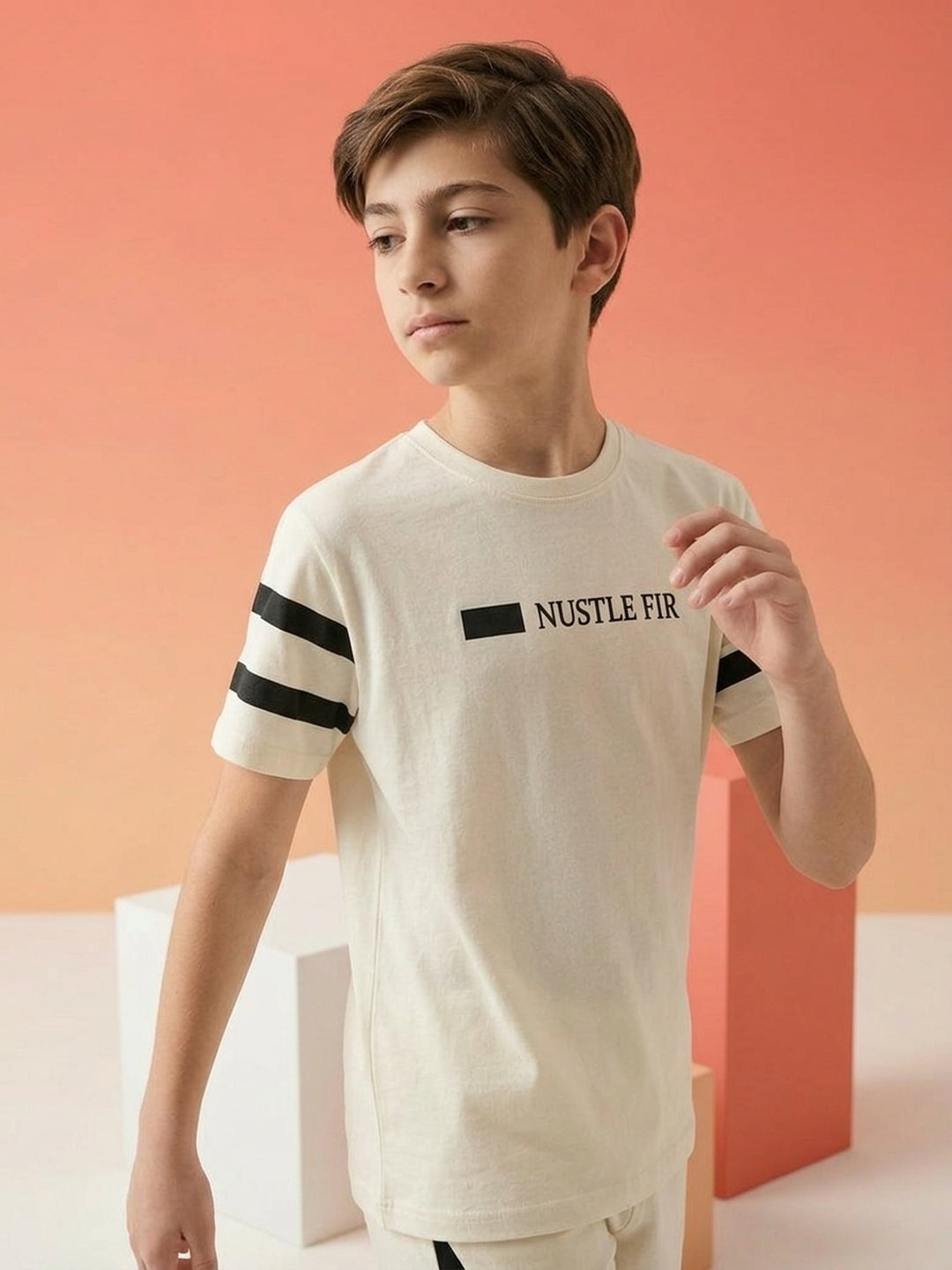 Lil Tomatoes Boys Cotton Night Suits - Cream