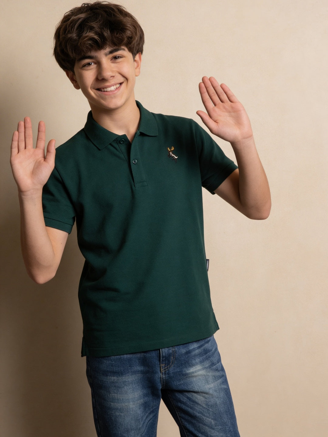Lil Tomatoes Boys Cotton Pique Polo T-Shirt - Bottle Green