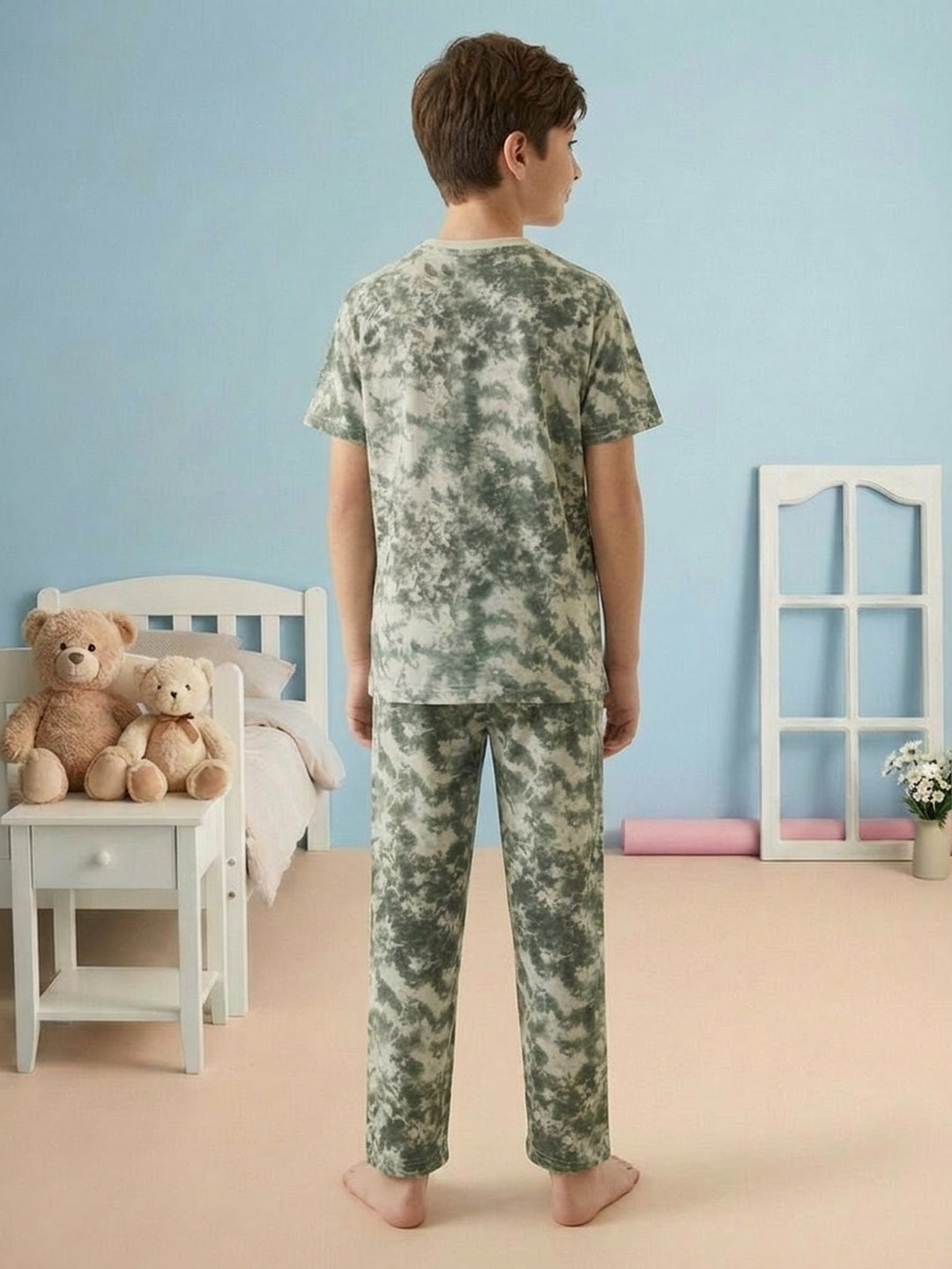 Lil Tomatoes Boys Cotton Night Suits - Oil Green